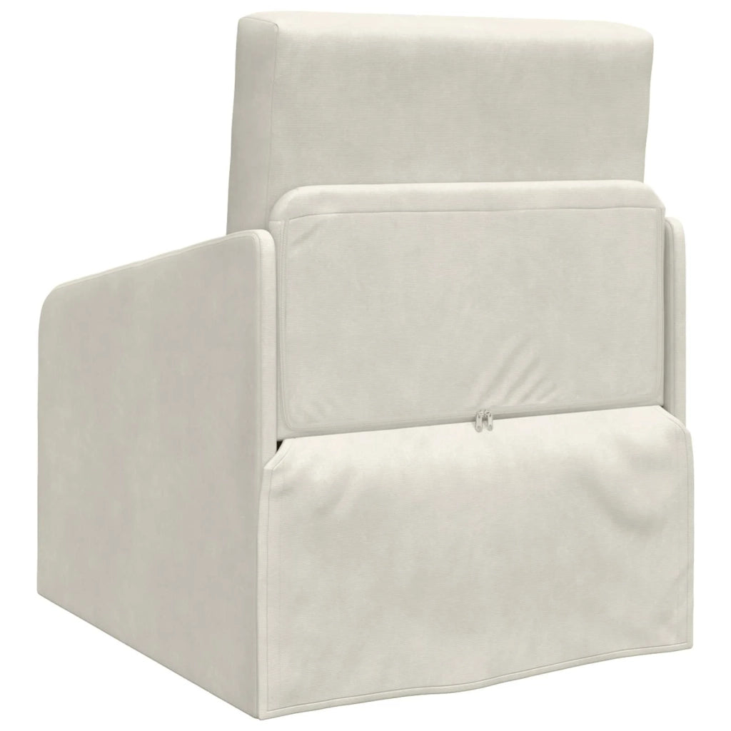 Divano letto | Sof¨¤ letto | Letto singolo Crema 65 x 80 x 83 cm Velluto