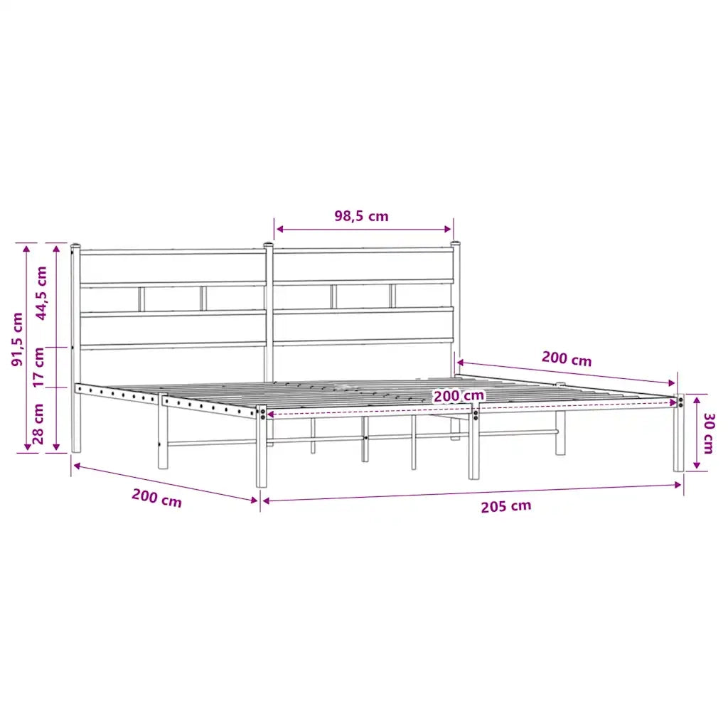Giroletto senza Materasso con Testiera Rovere Marrone 200x200cm 4017158