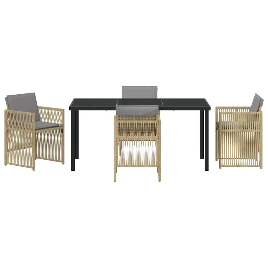 Set da Pranzo per Giardino 5 pcs Beige