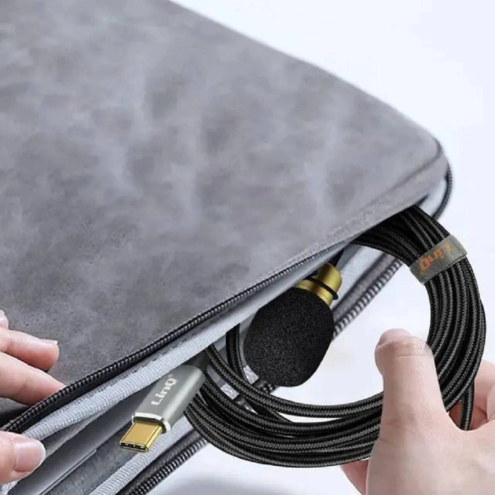 Trade Shop - Microfono Lavalier Usb-c Suono Omnidirezionale A 360° Cavo Da 2 Metri Tpc3539m -