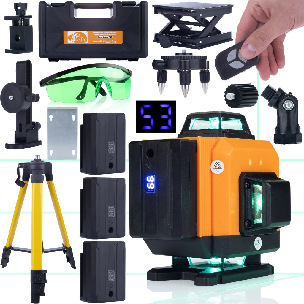 Livella Laser Rosfix Orange Tiger ROT16L – 16 Linee, Autolivellante | IP54, 3 Modalità, Telecomando