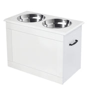 Ciotola per Cane Elevata con Contenitore ¨C Zephmum ¨C Bianco 2x2000ml