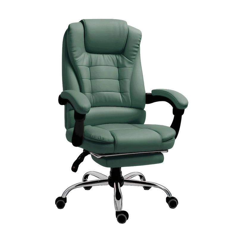 SEDIA DA UFFICIO ERGONOMICA RECLINABILE REGOLABILE IN ALTEZZA CON POGGIA PIEDI VERDE