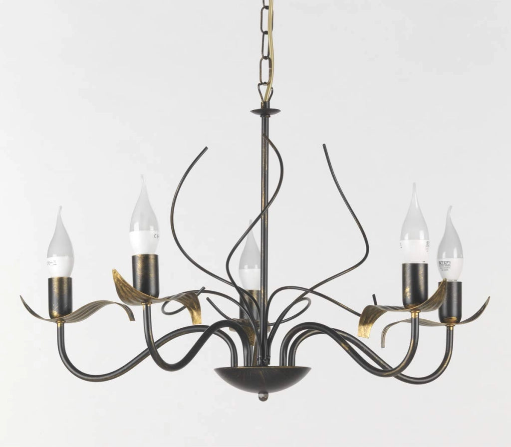 ONLI - Lampadario stile classico in metallo marrone invecchiato oro. 8 luci