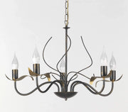 ONLI - Lampadario stile classico in metallo marrone invecchiato oro. 8 luci
