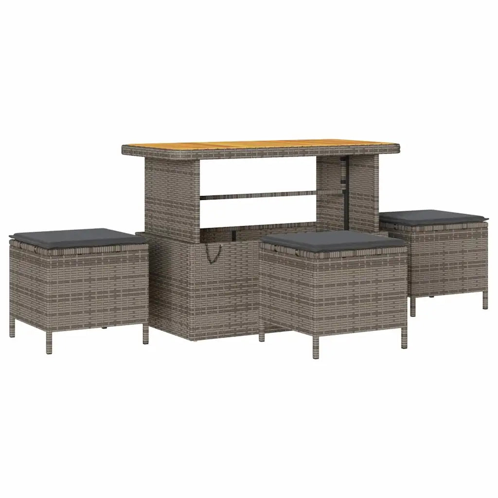 Set Divano da Giardino con cuscino 14 pcs Grigio polyrattan 3363763