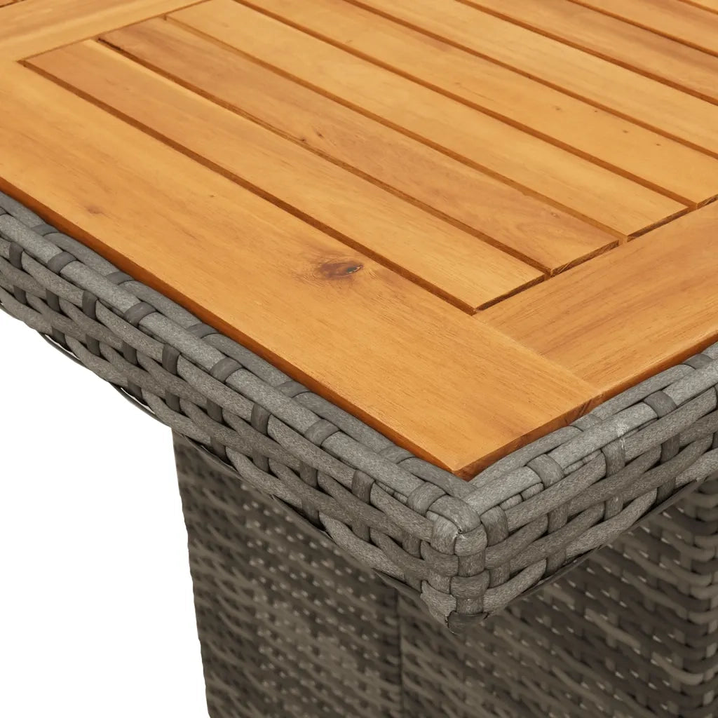 Set da Pranzo da Giardino 7 pz con Cuscini in Polyrattan Grigio 3213512