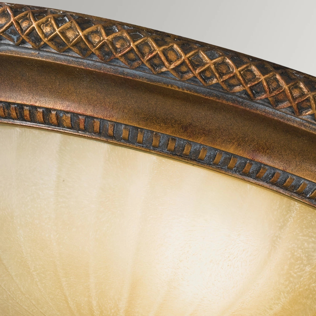 Plafoniera rustica rotonda 34,3cm 2xE27 oro/bronzo Feiss Kelham