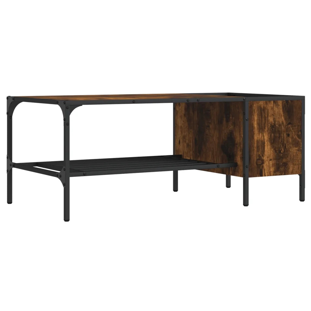 Tavolino salotto | Tavolino da caff¨¨ | Tavolino da Soggiorno Ripiano Rovere Fumo 100x51x40cm Multistrato