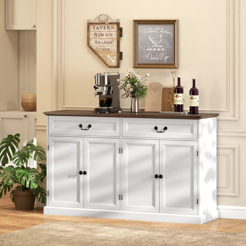 Credenza ¨C zephmum ¨C bianco e marrone 140x40x85cm