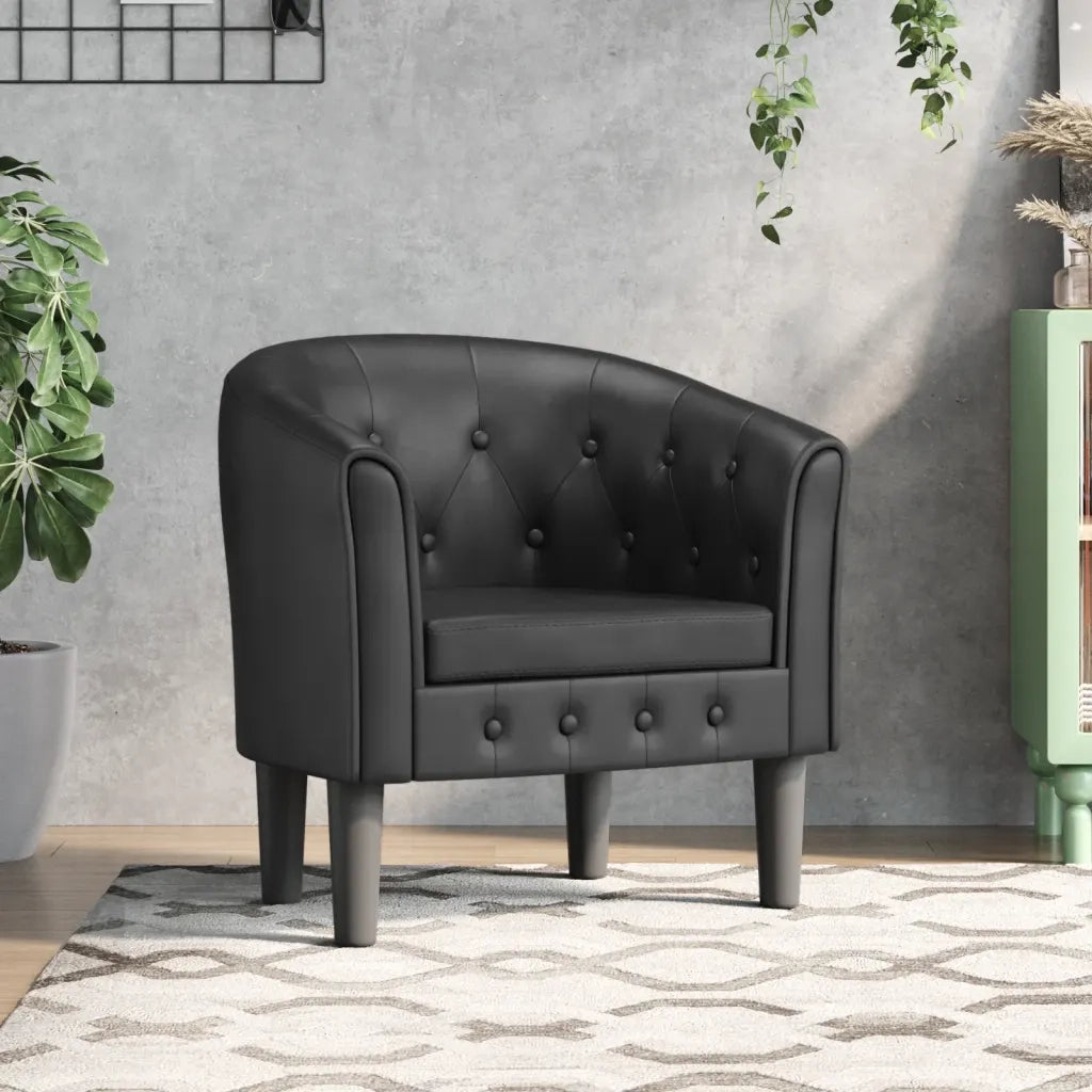 Poltrona Cabriolet Nera in Similpelle 356457