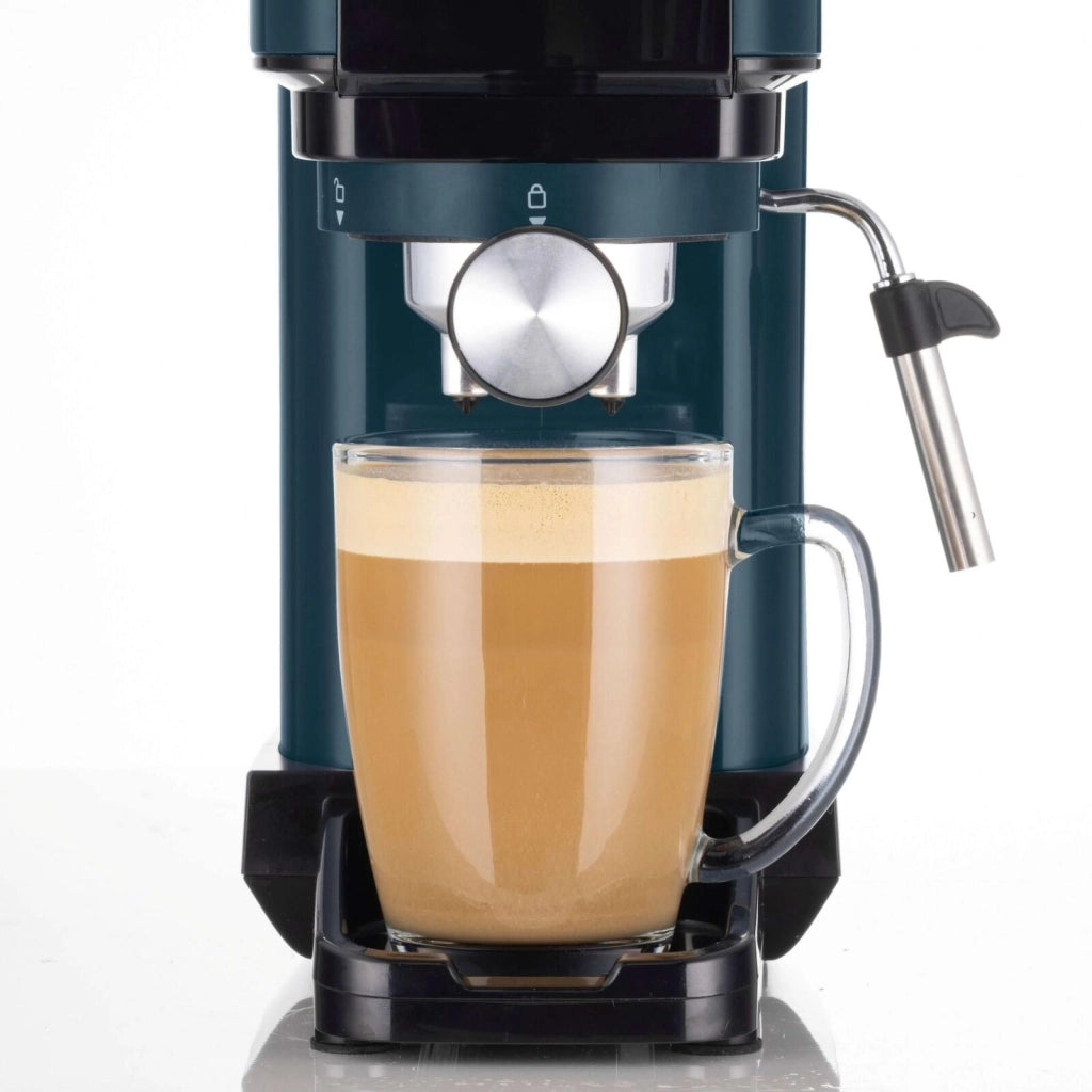 Ariete 1399 Macchina da caffè espresso Sky Blue, Per polvere e cialde ESE, 1300 W, Capacità 1,1L, 15 bar di pressione, Filtro 1, 2 tazze e cialda ESE, Cappuccino, Blu