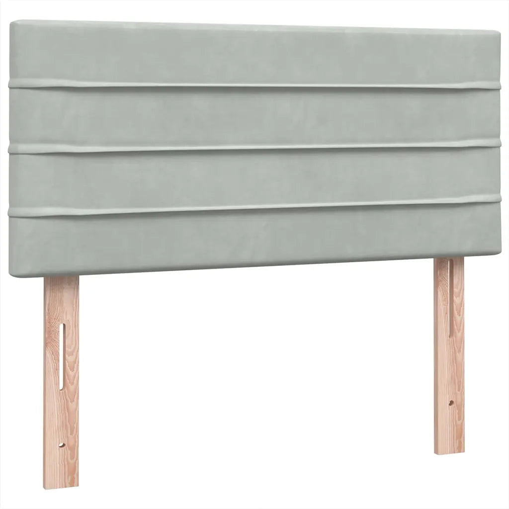 Giroletto a Molle con Materasso Grigio Chiaro 80x210 cm Velluto 3316281