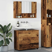 Set di mobili per il bagno con cassetto 2 pcs Legno vecchio