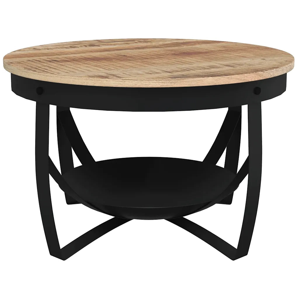 Tavolino da Salotto Ø68x43cm in Legno di Mango Grezzo 320794