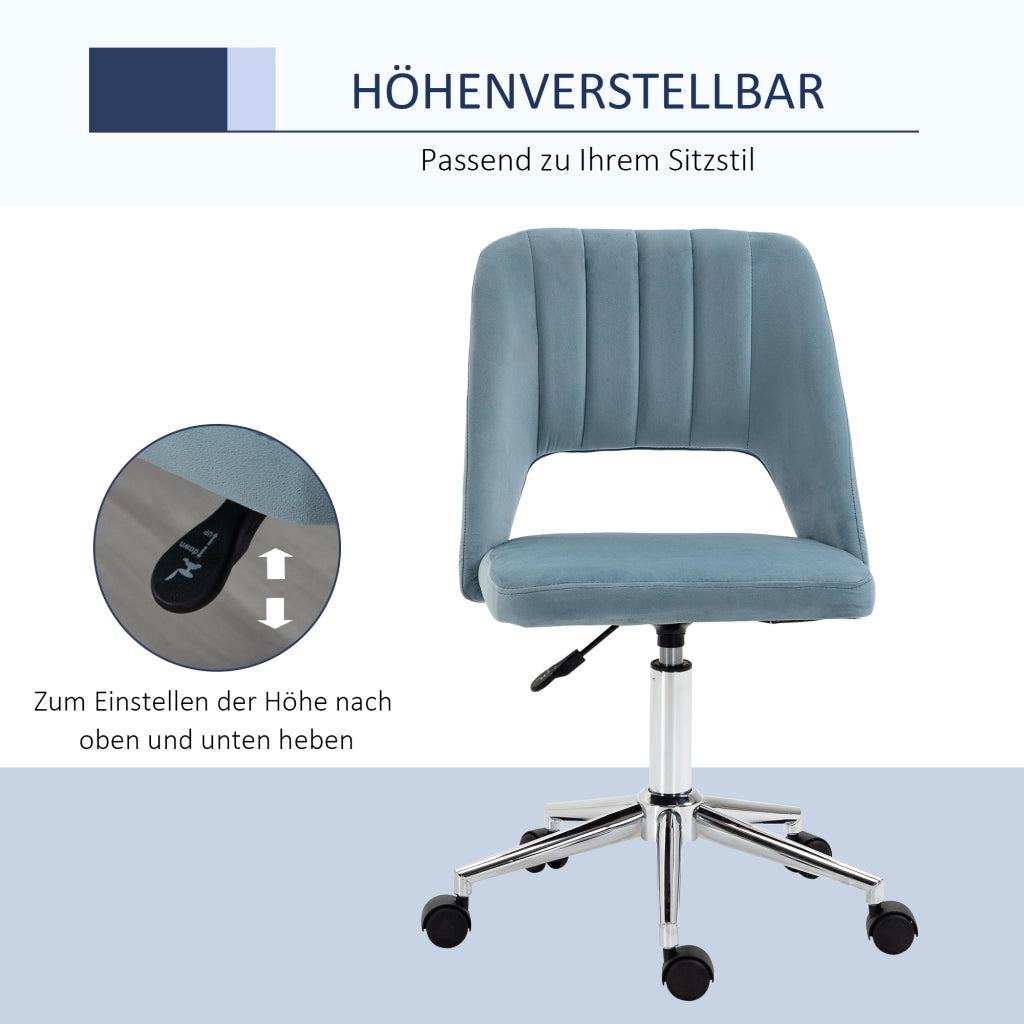 Sedia da ufficio imbottita in velluto ¨C zephmum ¨C blu