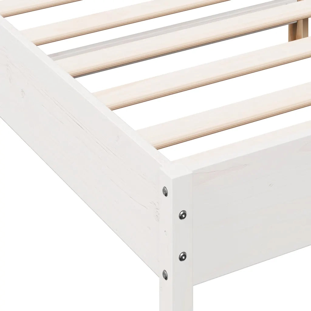 Giroletto senza Materasso-Struttura Letto Bianco 180x200 cm Legno Massello Pino 990537