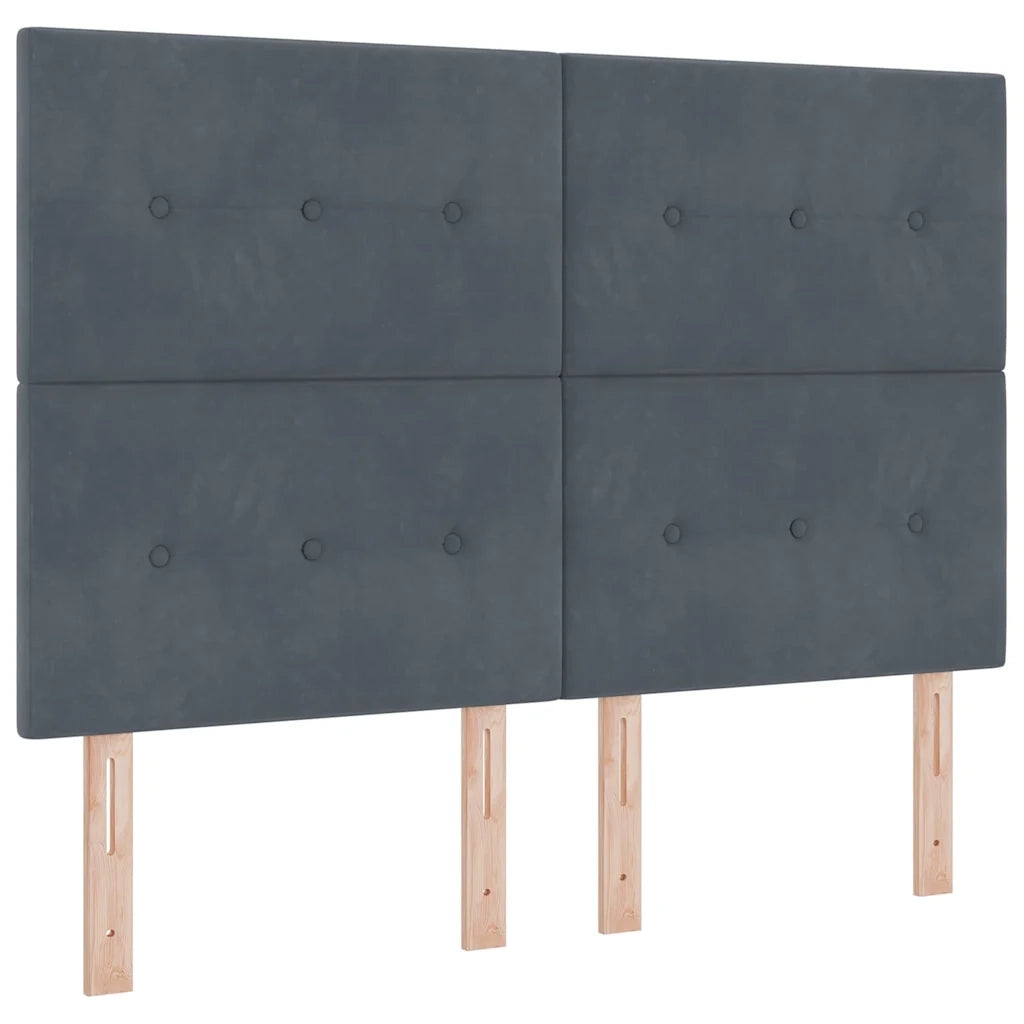 Testiera | Testata Grigio scuro 144 cm Velluto