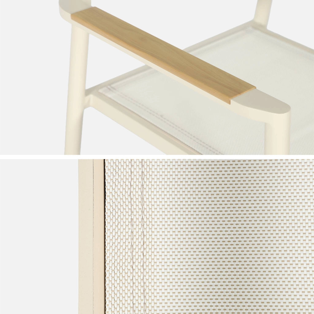Set 4 sedie da giardino in alluminio e textilene, beige