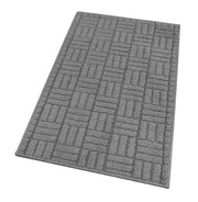 Tappeto Cucina Super Assorbente Tessitura 3D Tinta Unita Minimalista Moderno Grigio - 50x190 Cm
