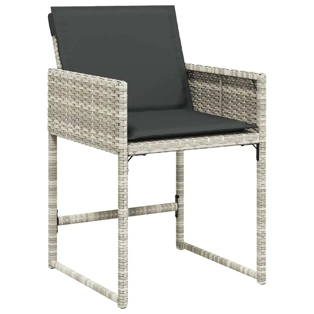 Set da Pranzo per Giardino 5 pcs Grigio chiaro polyrattan