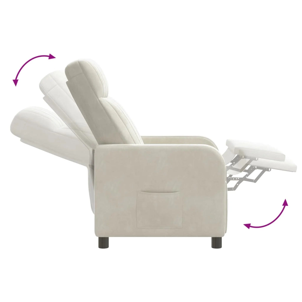 Poltrona reclinabile Crema Velluto (V) 42035116