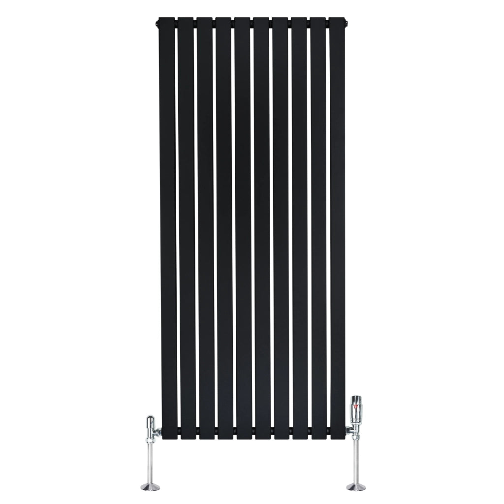 Radiatore Verticale 1600 x 700 mm con Valvole TRV Nero