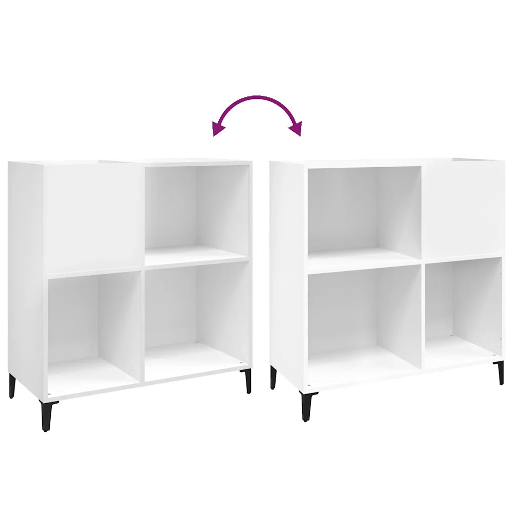 Mobile Porta Dischi Bianco 84,5x38x89 cm in Legno Multistrato 831997