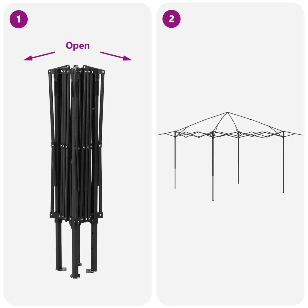 Gazebo con 4 Pareti 3,3 x 3,3 m Beige e Marrone 42036813