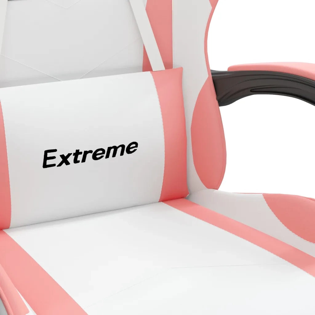 Sedia da Gaming Bianco e Rosa in Similpelle 3143875