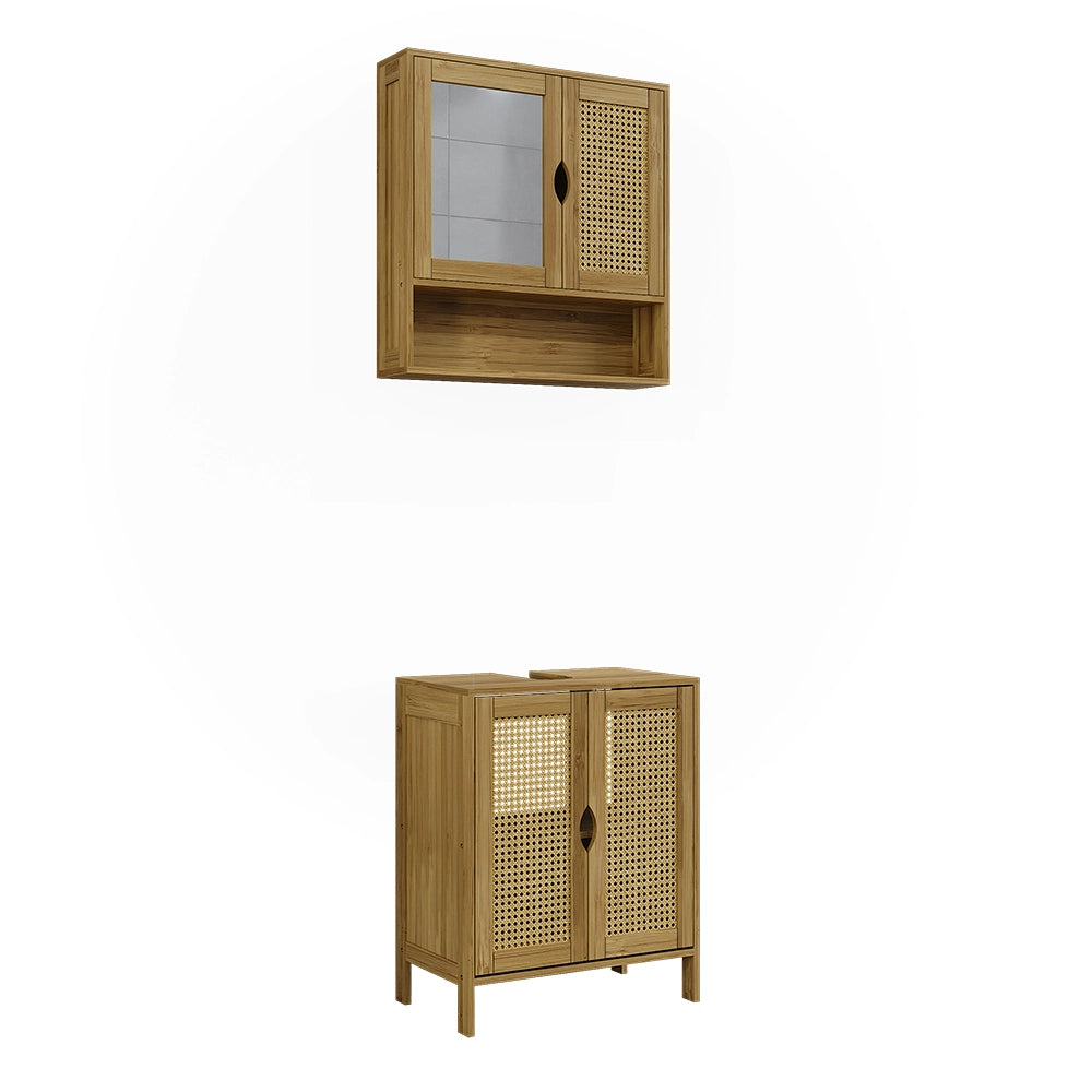 Vicco Set di mobili da bagno Bambù 2 parti