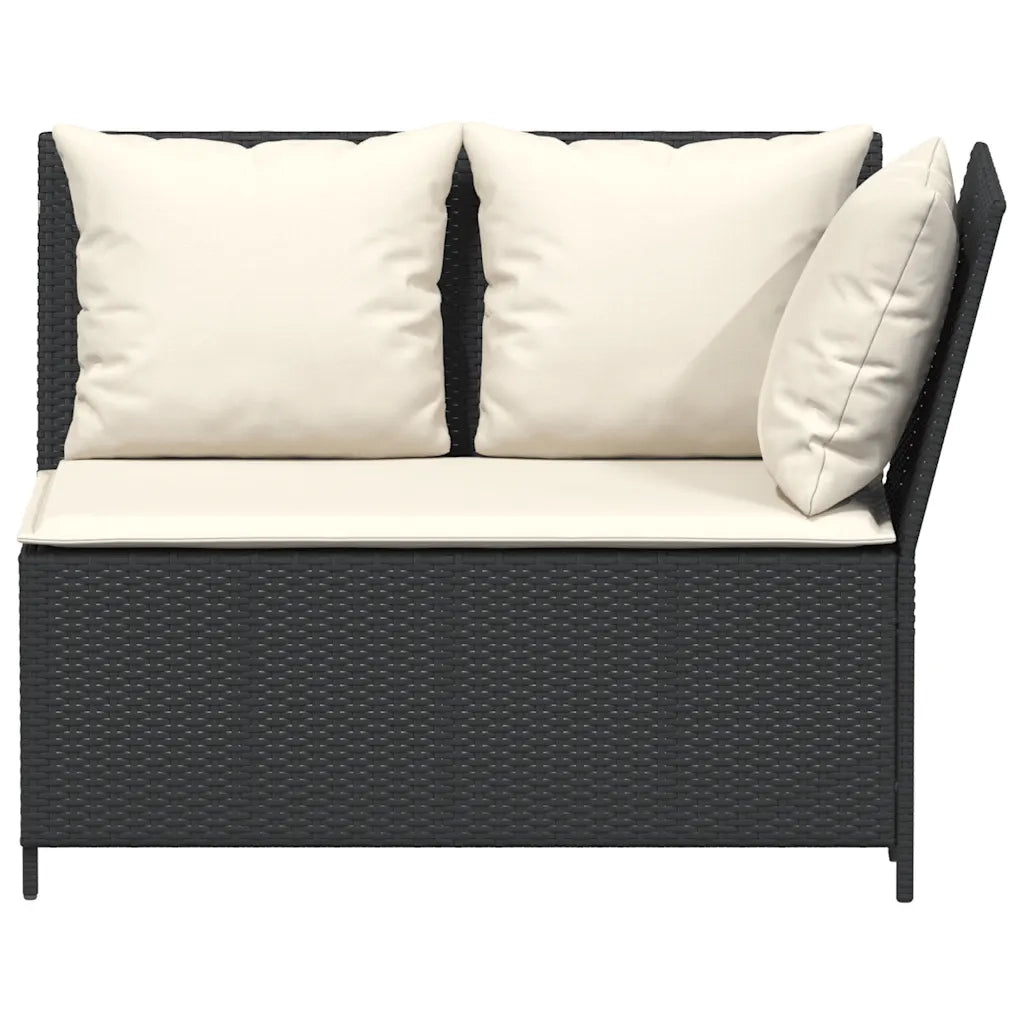 Set Divani da Giardino 3 pz con Cuscini in Polyrattan Nero 3365341