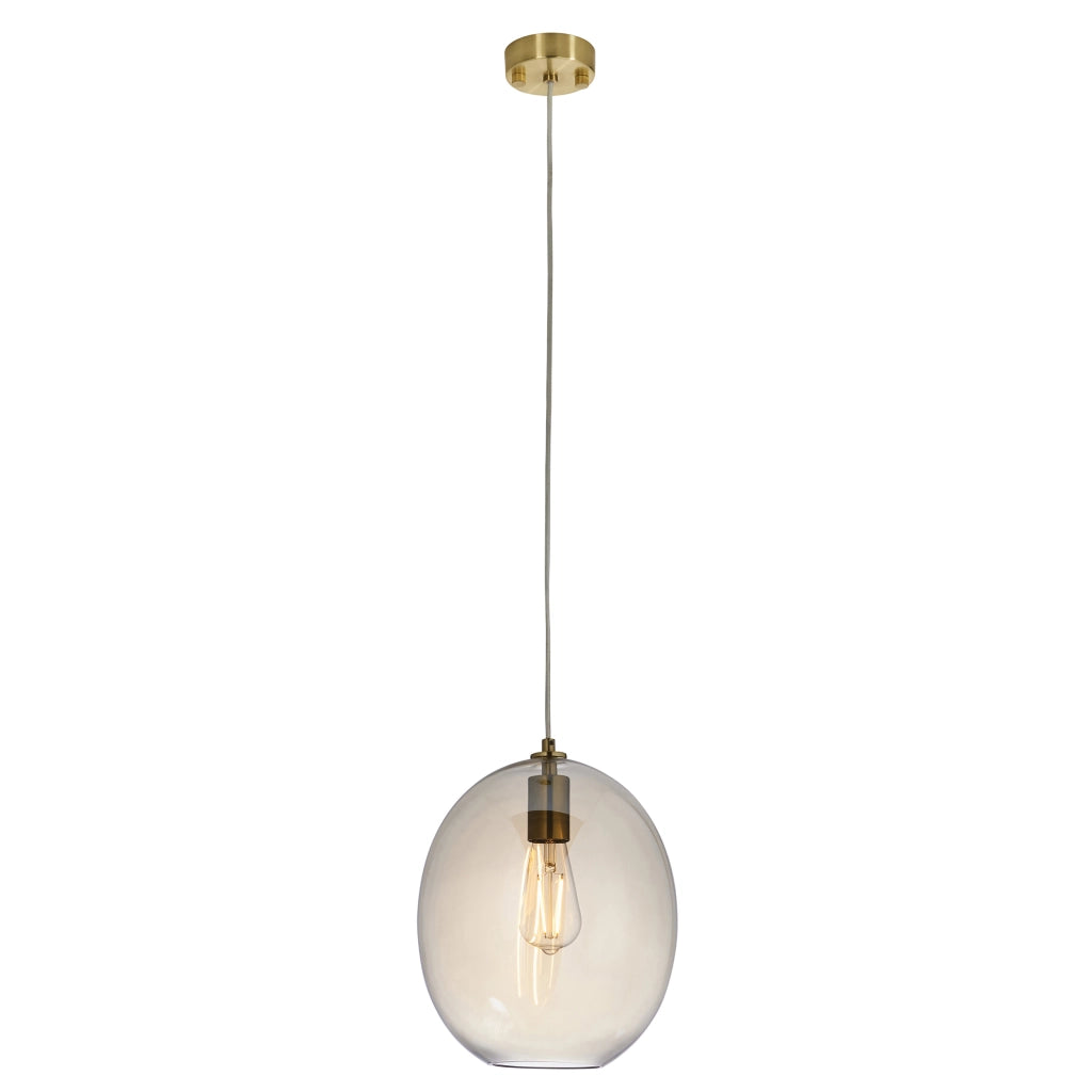 Lampada a sospensione ovale vetro champagne E27 Endon