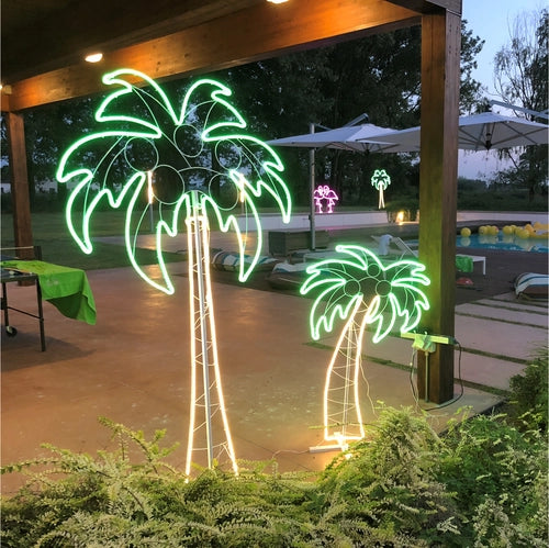 Neon bifacciale 120xH200 cm bianco e verde