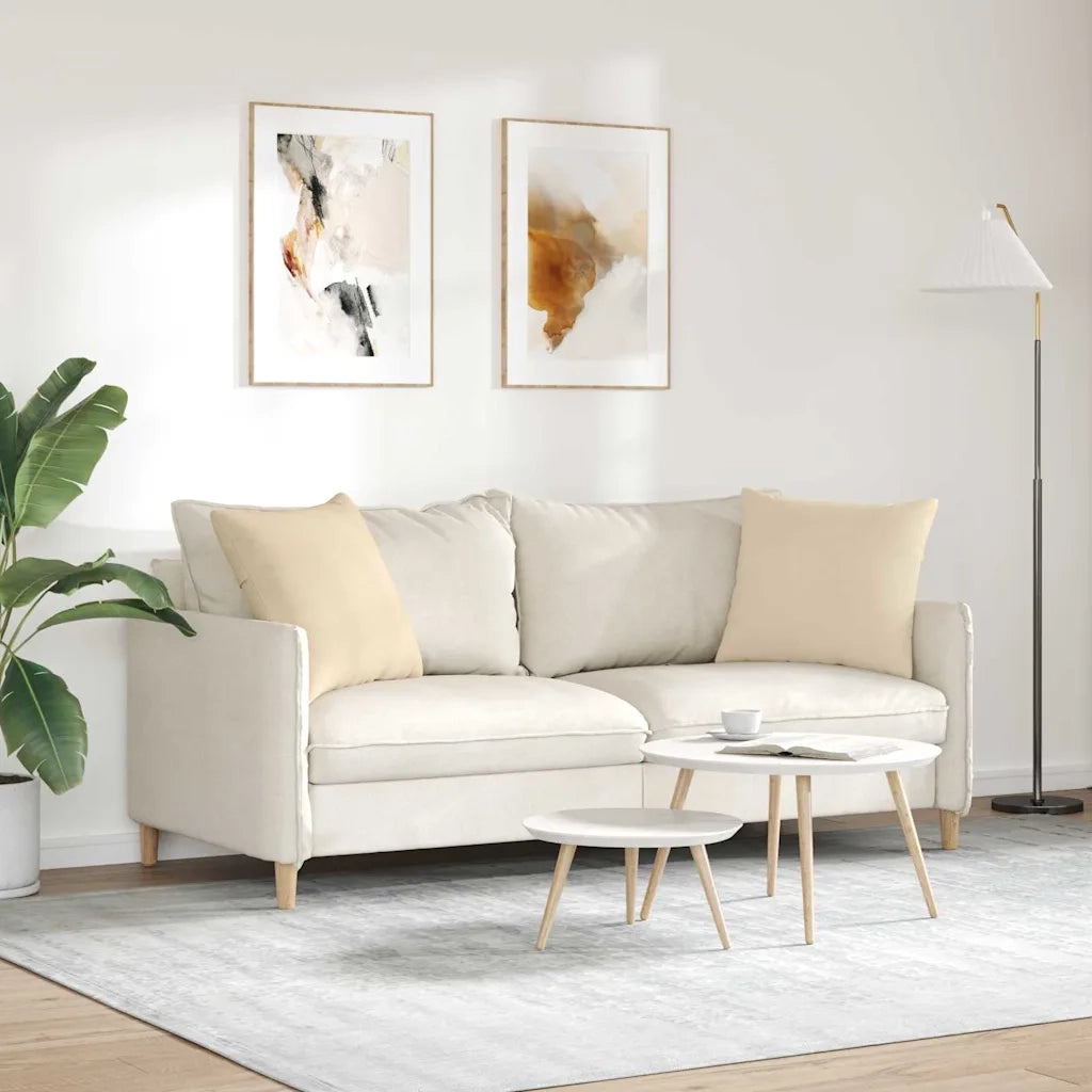 Cuscini da Divano 2 pcs Crema 50 x 50 cm Tessuto 42013987
