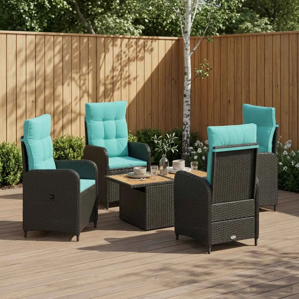 Set da pranzo per esterni 5 pz polyrattan 3422411