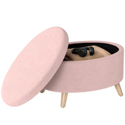 Poltrona Puff con Cassetto ¨C zephmum ¨C Velluto Rosa 71x51.5x42 cm