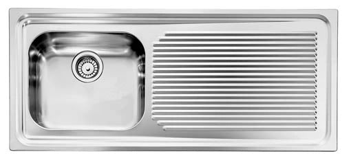 Lavello AURORA 116X50 1 vasca sinistra+ gocciolatoio ACCIAIO INOX 011046.S1.01.2016
