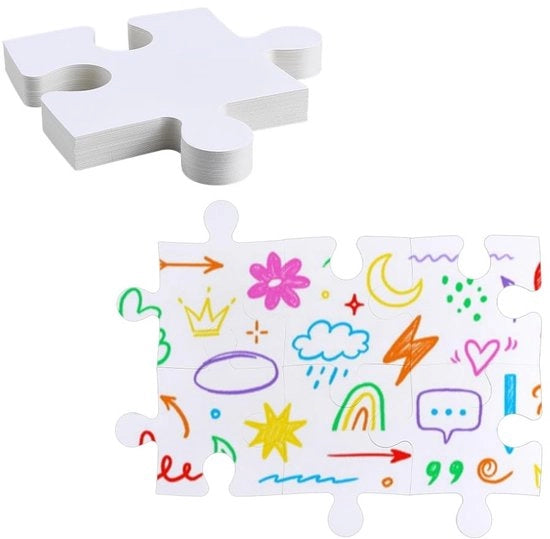 40 Pezzi Jumbo Puzzel Blanco - Crea le Tue Puzzel Artistiche
