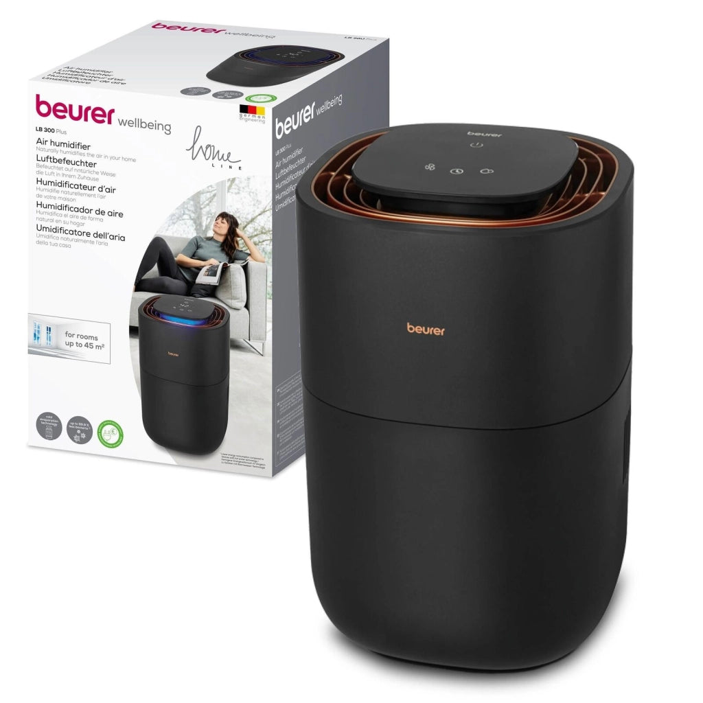 Beurer Umidificatore LB 300 Plus con Tecnologia di Evaporazione a Freddo ad Alta Efficienza Energetica, Indicatore di Umidità, Funzione di Asciugatura del Filtro Igienico, per Ambienti Fino a 45 m²