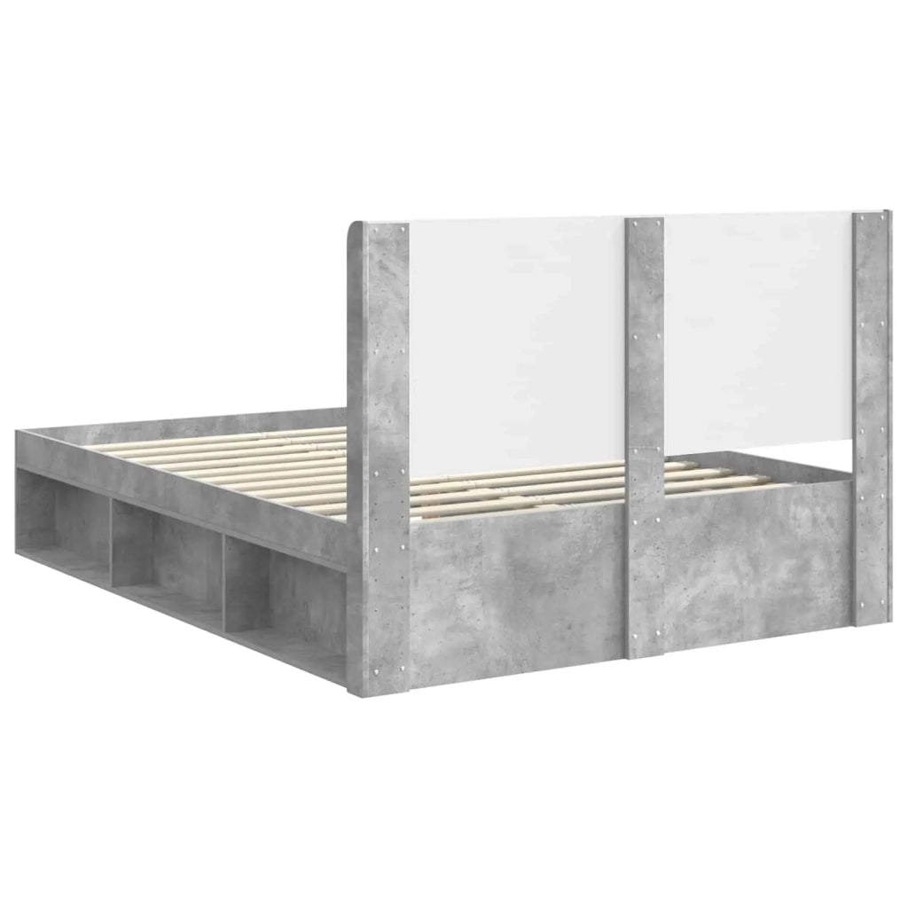 Struttura del letto con stoccaggio e testata Grigio Cemento 3413840