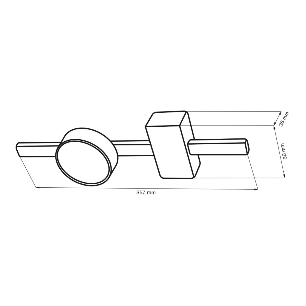 Faretto soffitto nero rotondo barra GX53 10W Polux