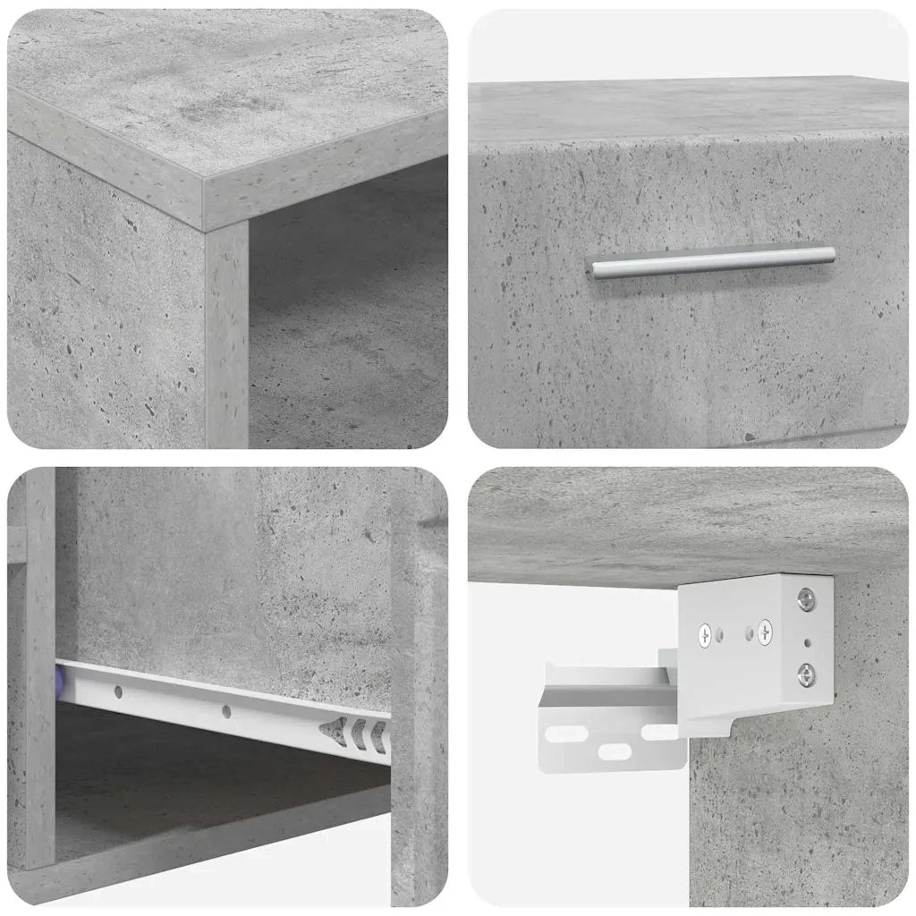 Set mobile TV FLORIN 3 pz | Armadietto TV | Mobile Porta TV Grigio cemento Legno multistrato
