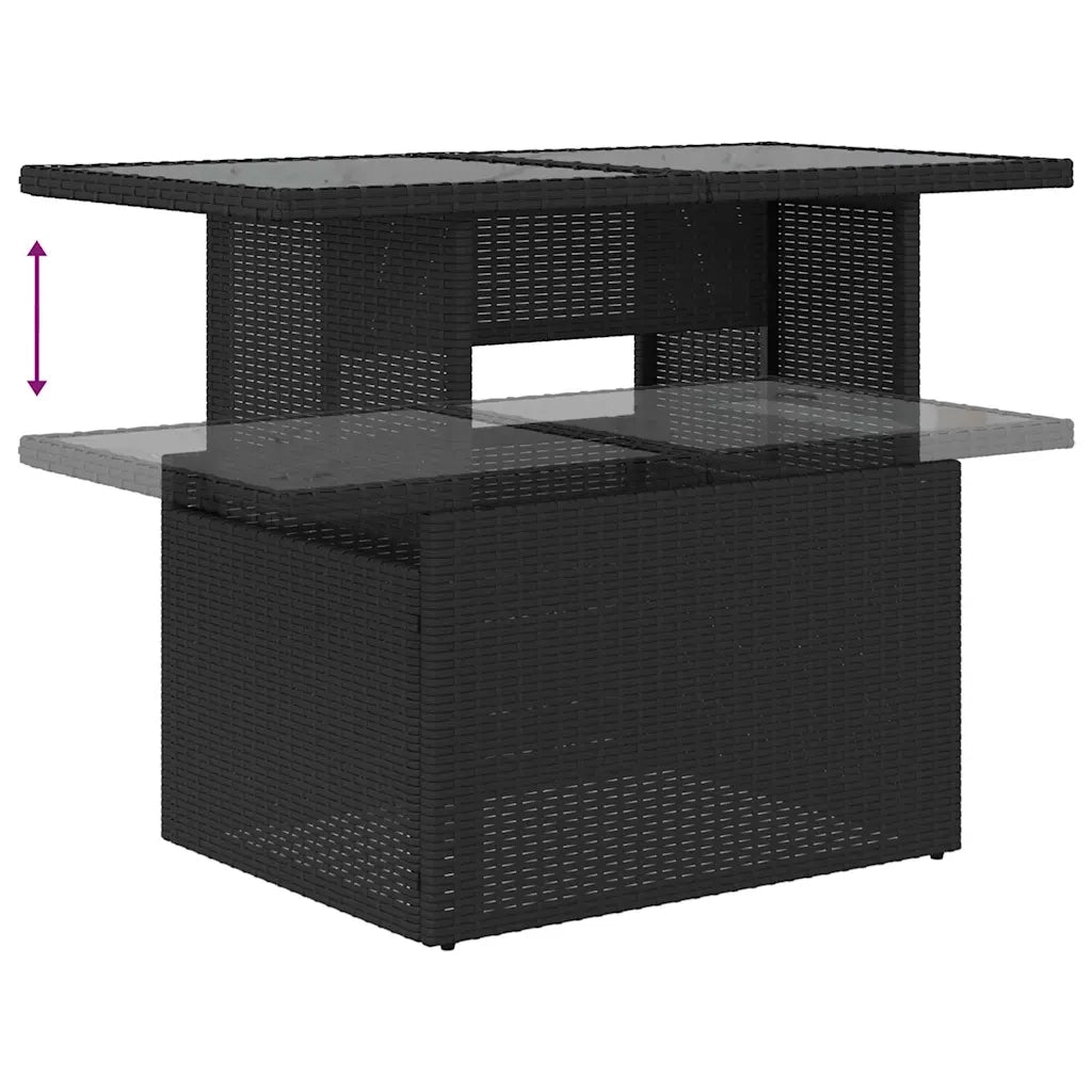 Set Divano da Giardino con cuscino 8 pcs Nero Poly Rattan 3357060