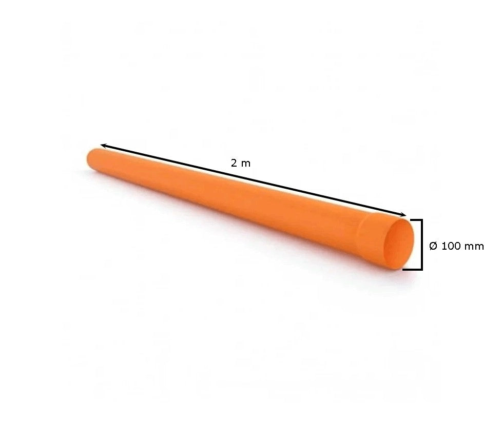 Tubo in pvc arancio : Diametro - 100, Metri Lineari - 2 metri