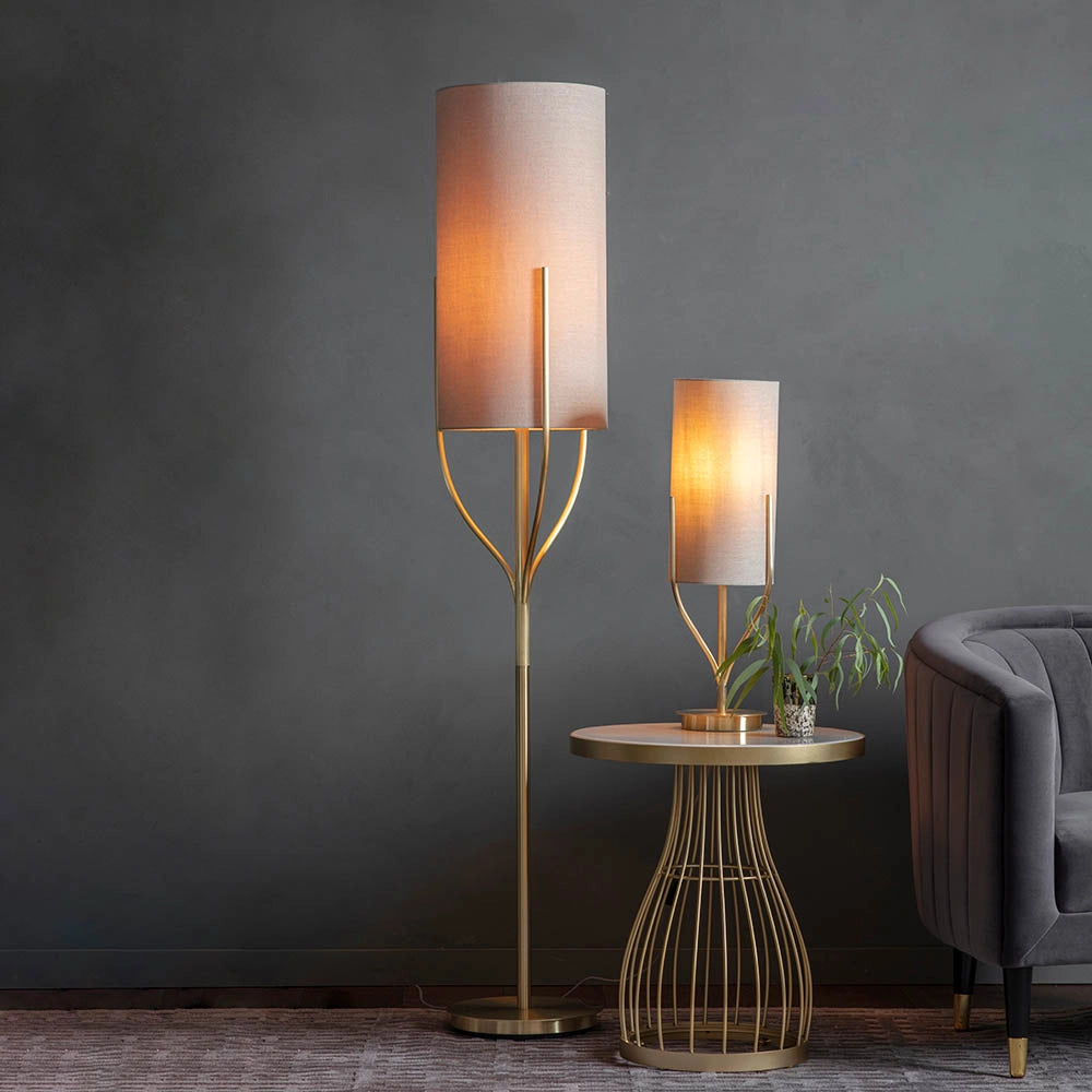 Lampada da tavolo Fraser ottone satinato E27 10W Endon