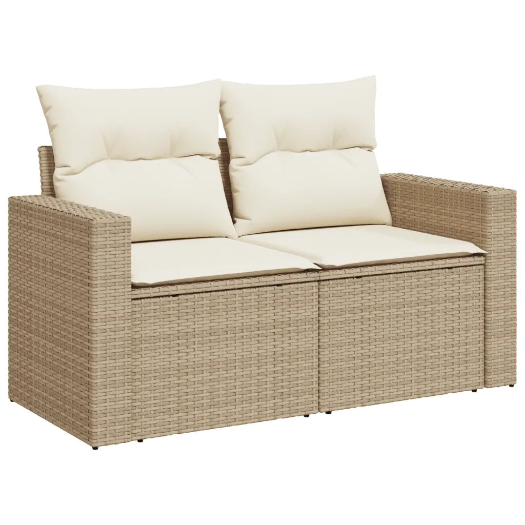 Set Divani da Giardino 12 pz con Cuscini Beige in Polyrattan 3256534