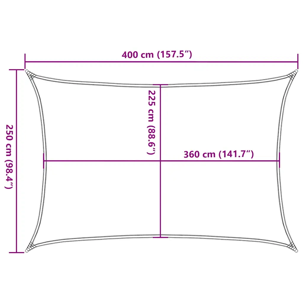 Vela Parasole 160 g/m² Rossa 2,5x4 m in HDPE 311619