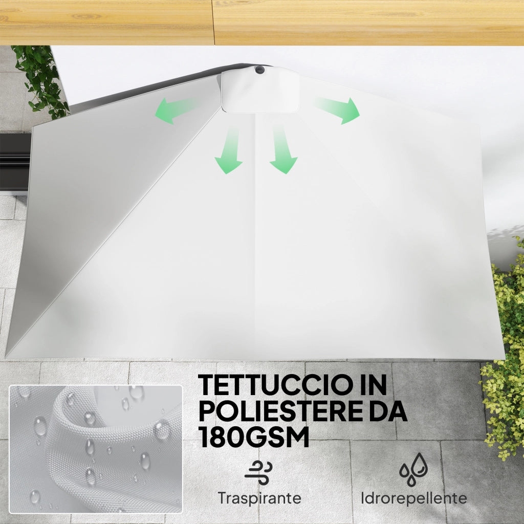 Ombrellone da Parete Mezzaluna ¨C Minimal ¨C Crema 250x150