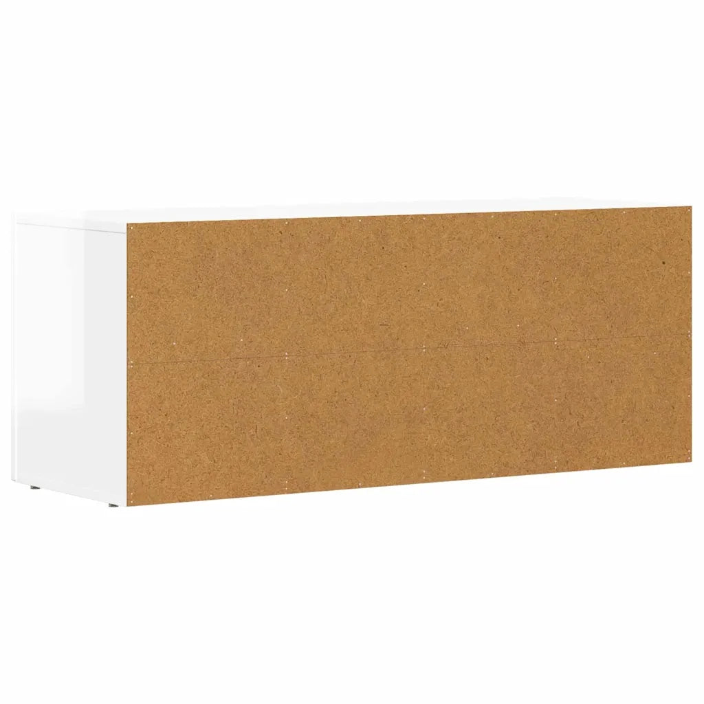 Mobile TV | Armadietto TV | Mobile Porta TV Bianco Lucido 100 x 35 x 40 cm Legno multistrato